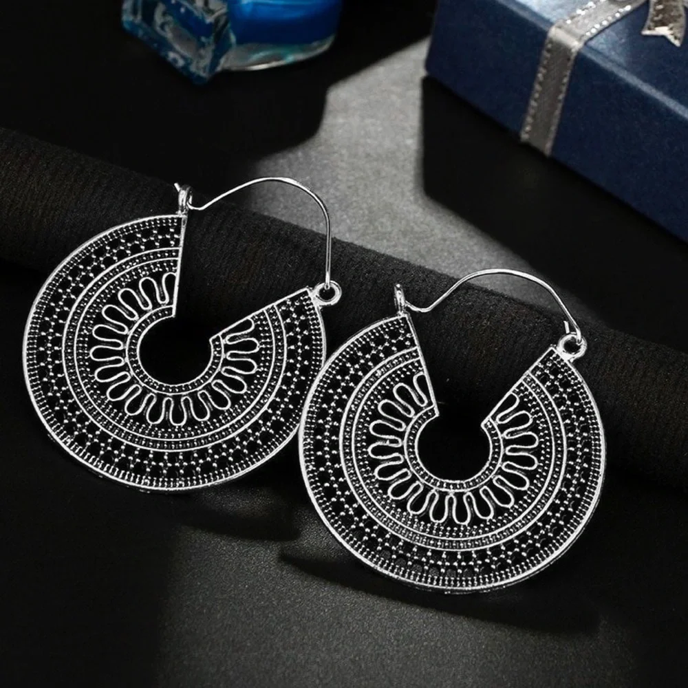 Any 2/$20! Antiqued Silver Openwork Boho Earrings - Picture 4 of 8
